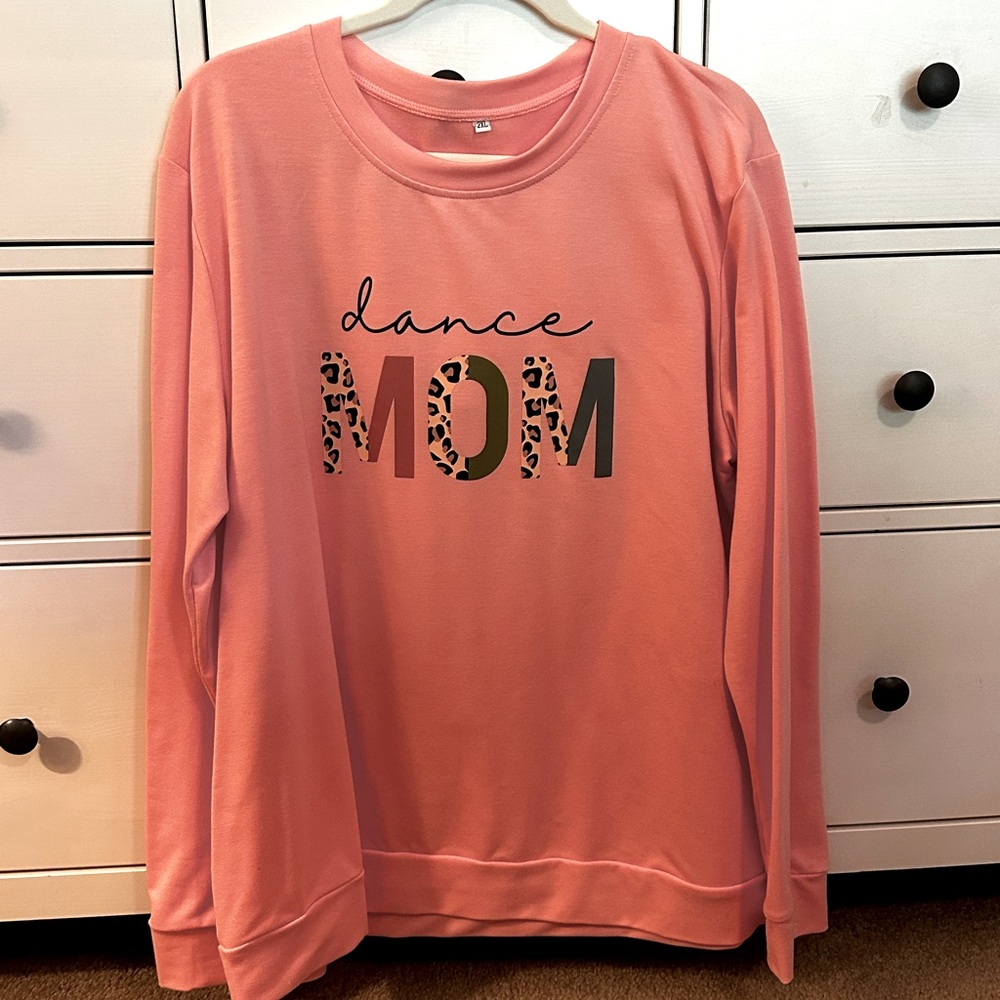 Dance Mom Sweatshirt 2XL (16). Light Salmon. Worn once